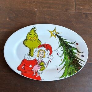 New Grinch Cindy Lou Christmas Tree Serving Platter Ceramic Oval